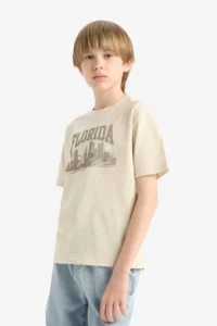 DeFacto Ecru Boys' T-Shirt E6320A8/GN1240 - Image 4