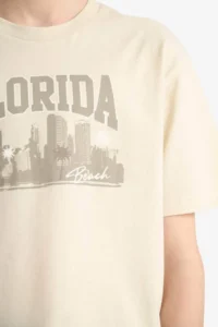 DeFacto Ecru Boys' T-Shirt E6320A8/GN1240 - Image 5