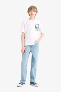 DeFacto Crew Neck Printed Short Sleeve T-Shirt Boy - Image 5