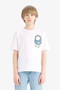 DeFacto Crew Neck Printed Short Sleeve T-Shirt Boy - Image 6