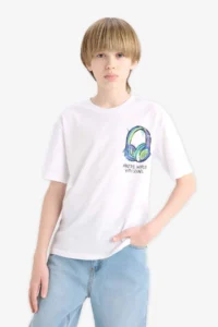 DeFacto Crew Neck Printed Short Sleeve T-Shirt Boy - Image 7