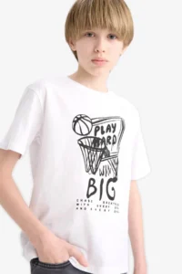 DeFacto White Boys' T-Shirt F0170A8/WT34