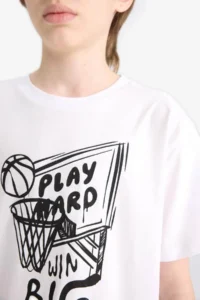 DeFacto White Boys' T-Shirt F0170A8/WT34 - Image 3