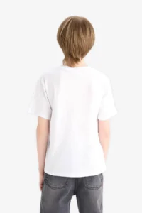 DeFacto White Boys' T-Shirt F0170A8/WT34 - Image 4
