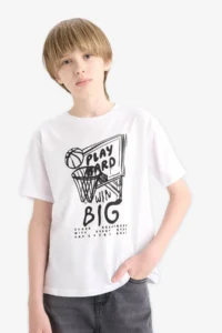 DeFacto White Boys' T-Shirt F0170A8/WT34 - Image 7