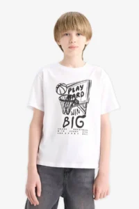 DeFacto White Boys' T-Shirt F0170A8/WT34 - Image 8