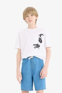 DeFacto Crew Neck Printed Short Sleeve T-Shirt Boy - Image 6