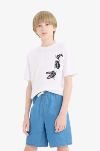 DeFacto Crew Neck Printed Short Sleeve T-Shirt Boy - Image 8