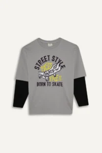DeFacto Gray Boys' Sweatshirt E9590A8/GR160