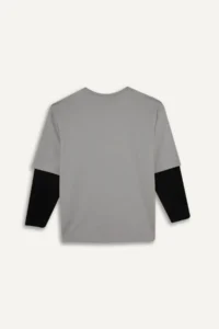DeFacto Gray Boys' Sweatshirt E9590A8/GR160 - Image 3