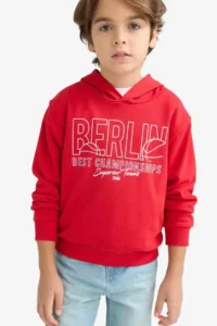 DeFacto Hooded Printed Sweatshirt Boy - Image 3