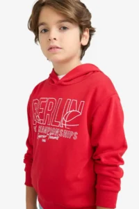 DeFacto Hooded Printed Sweatshirt Boy - Image 4
