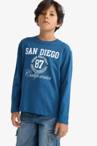 DeFacto Crew Neck Printed Long Sleeve T-Shirt Boy - Image 4