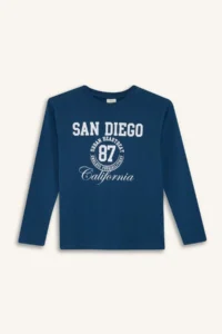 DeFacto Crew Neck Printed Long Sleeve T-Shirt Boy - Image 7