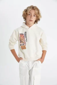 DeFacto Ecru Boys' Sweatshirt C9824A8/ER103 - Image 3