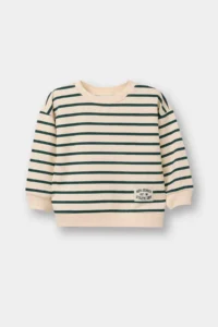 DeFacto Crew Neck Striped Sand Baby Boy Sweatshirt E0280A5/BG319