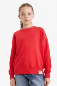 DeFacto Relax Fit Printed Sweatshirt Girls'