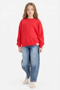 DeFacto Relax Fit Printed Sweatshirt Girls' - Image 2