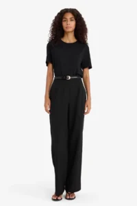 DeFacto 100% Cotton Basic Black Women T-Shirt W9584AZ/BK81 - Image 2