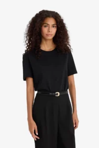 DeFacto 100% Cotton Basic Black Women T-Shirt W9584AZ/BK81 - Image 3