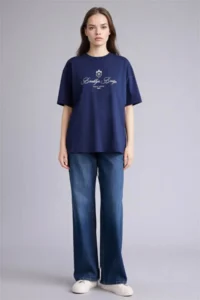 DeFacto Oversize Crew Neck Printed Short Sleeve T-Shirt - Image 2