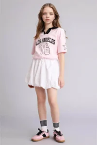 DeFacto Oversize Polo Neck Printed T-Shirt Girl - Image 2