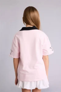 DeFacto Oversize Polo Neck Printed T-Shirt Girl - Image 5