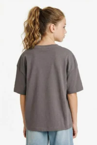 DeFacto Oversize Crew Neck Gray Girls' T-Shirt G1765A8/GR83 - Image 4