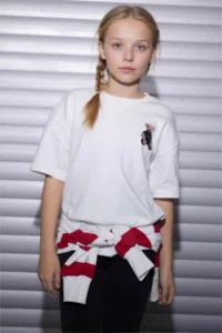 DeFacto I Love NY Oversize Ecru Girls' T-Shirt G9595A8/ER105 - Image 3