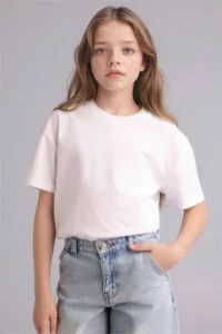 DeFacto Relax Fit White Girls' T-Shirt D9099A8/WT34 - Image 3