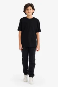 DeFacto Regular Fit Black Boys' T-Shirt K1687A6/BK81 - Image 2