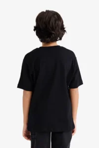 DeFacto Regular Fit Black Boys' T-Shirt K1687A6/BK81 - Image 5