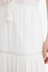 DeFacto A-Line Normal Waist Lined Crinkle Viscose Maxi Skirt - Image 3