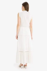 DeFacto A-Line Normal Waist Lined Crinkle Viscose Maxi Skirt - Image 4
