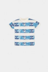 DeFacto Crew Neck Palm Tree Patterned Short Sleeve T-Shirt for Baby Boy - Image 3