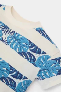 DeFacto Crew Neck Palm Tree Patterned Short Sleeve T-Shirt for Baby Boy - Image 4