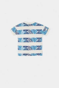 DeFacto Crew Neck Palm Tree Patterned Short Sleeve T-Shirt for Baby Boy - Image 5