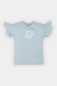 DeFacto Crew Neck Floral Short Sleeve T-Shirt for Baby Girl