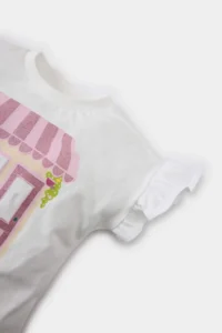 DeFacto Crew Neck Printed Short Sleeve T-Shirt Baby Girl - Image 2