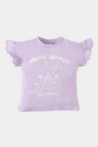DeFacto Crew Neck Printed Short Sleeve T-Shirt Baby Girl