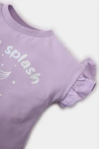DeFacto Crew Neck Printed Short Sleeve T-Shirt Baby Girl - Image 2