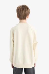 DeFacto Crew Neck Basic Plain School Sweatshirt Boy - Image 6
