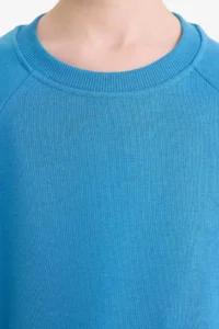 DeFacto Crew Neck Basic Plain School Sweatshirt Boy - Image 5