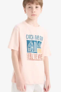 DeFacto Crew Neck Printed Short Sleeve T-Shirt Boy
