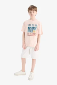 DeFacto Crew Neck Printed Short Sleeve T-Shirt Boy - Image 2