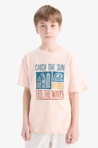 DeFacto Crew Neck Printed Short Sleeve T-Shirt Boy - Image 3