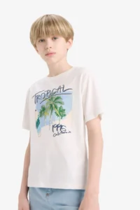 DeFacto Crew Neck Printed Short Sleeve T-Shirt Boy - Image 3