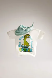 DeFacto Crew Neck Dinosaur Printed Short Sleeve T-Shirt for Baby Boy - Image 5