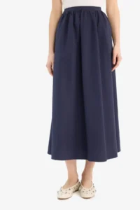 DeFacto A-Line Normal Waist Half Lining Poplin Midi Skirt 25SP - Image 5