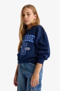 DeFacto Relax Fit Crew Neck Printed Sweatshirt Girls - Image 4